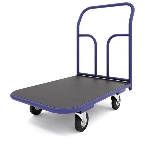 Тележка платформенная с резиновым покрытием ТПР 4 (600x1200 мм, колеса черная резина 200 мм)