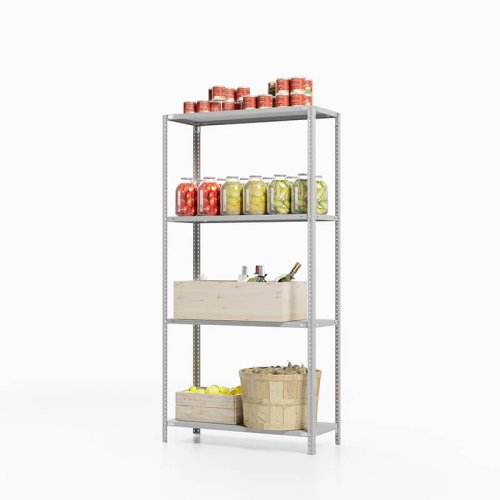 Стеллаж металлический для погреба ТС Лайт, 1800x1200x500 мм. Полки: 4 шт. металл (ТС 18120540)