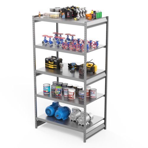 Металлический стеллаж СГ Ультра / СГУ (2000х1200х800 мм) 5 ярусов, цинк (СГУ 2012085)