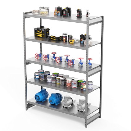 Стеллаж грузовой СГ Ультра (2500х2100х500 мм) 5 ярусов, цинк (СГУ 2521055)